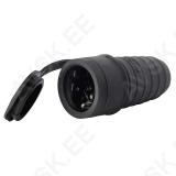 SOCKET RUBBER IP44 BLACK SCHU.