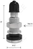 TL-MET.VENTIIL. NIKELDATUD V2-05-1/TR416S. MADAL MUTTER. L=39.5MM. AVA 11.3MM
