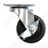 Swivel Caster W. Rubber W. Brake 65mm