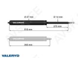 Gaasivedru Arctic L = 618 mm, L kokkusurutud = 353 mm, 1000N, Ø27/14 mm, M10