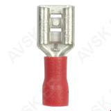 Juhtmeotsik lapik "ema" 6.35x0.8mm punane 50tk