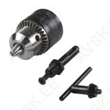 SDS Plus Set “Economy line”: chuck 1.5 - 13 mm, female thread, for reversing drills, impact resistant; chuck key S 2 A; drill chuck adapter: SDS-plus fitting with 13 mm (1/2") thread