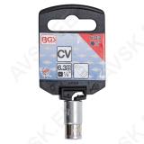 Adapter 1/4" otsikupesa - 1/4" nelikantpesa